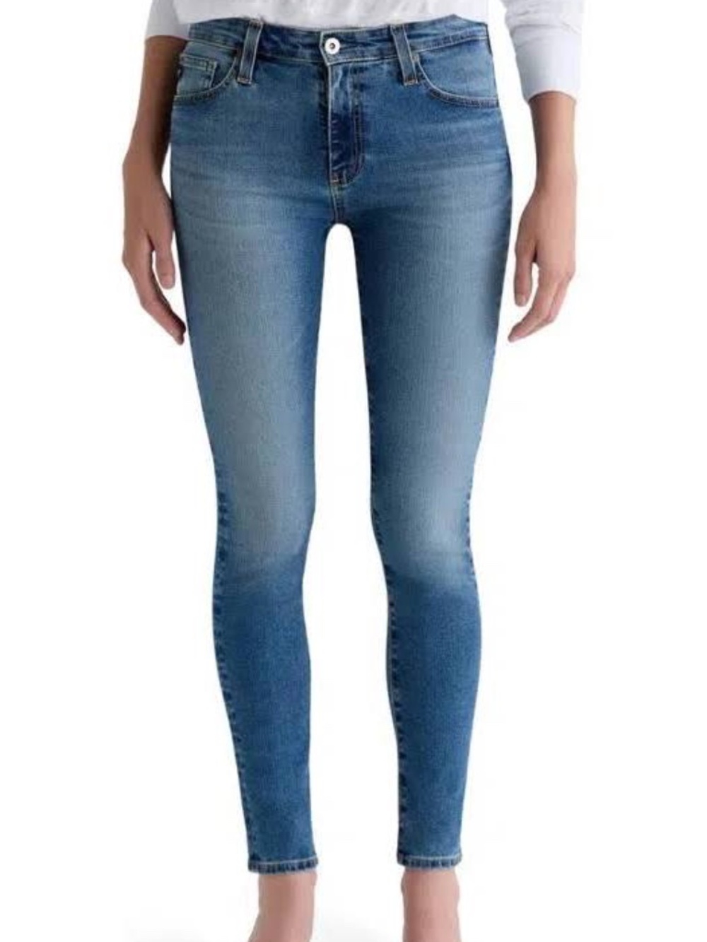 AG Farrah Skinny Ankle Stretch Blue Jeans High Rise Sz 28